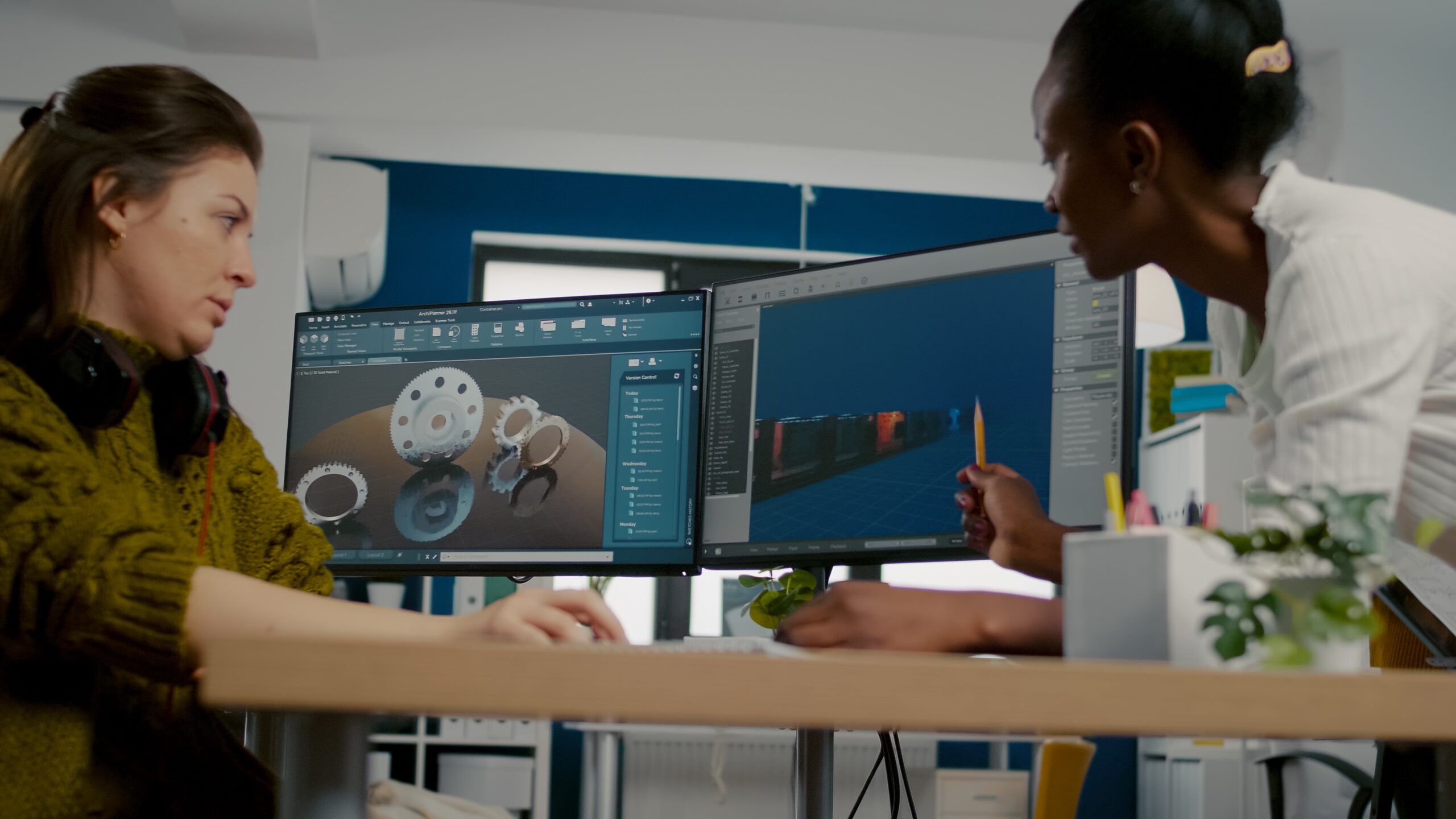 women working with a design feedback tool