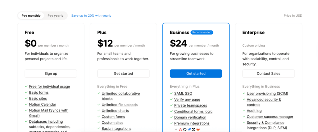 Notion pricing